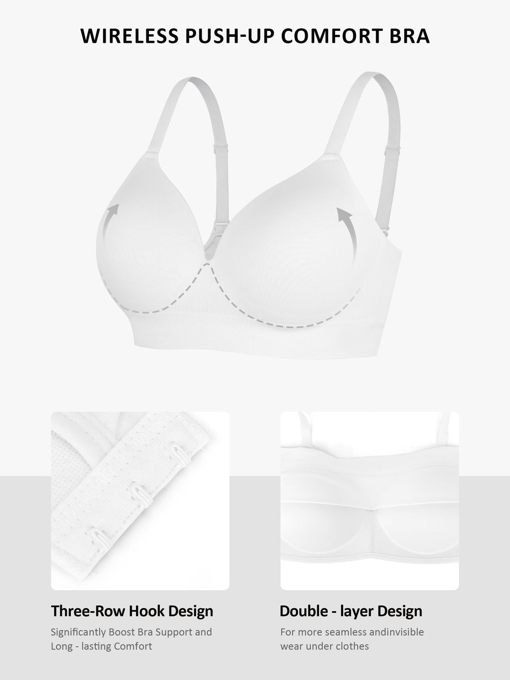 Sujetador MyCurve con tirantes anchos sin aros + sujetador push-up sin costuras