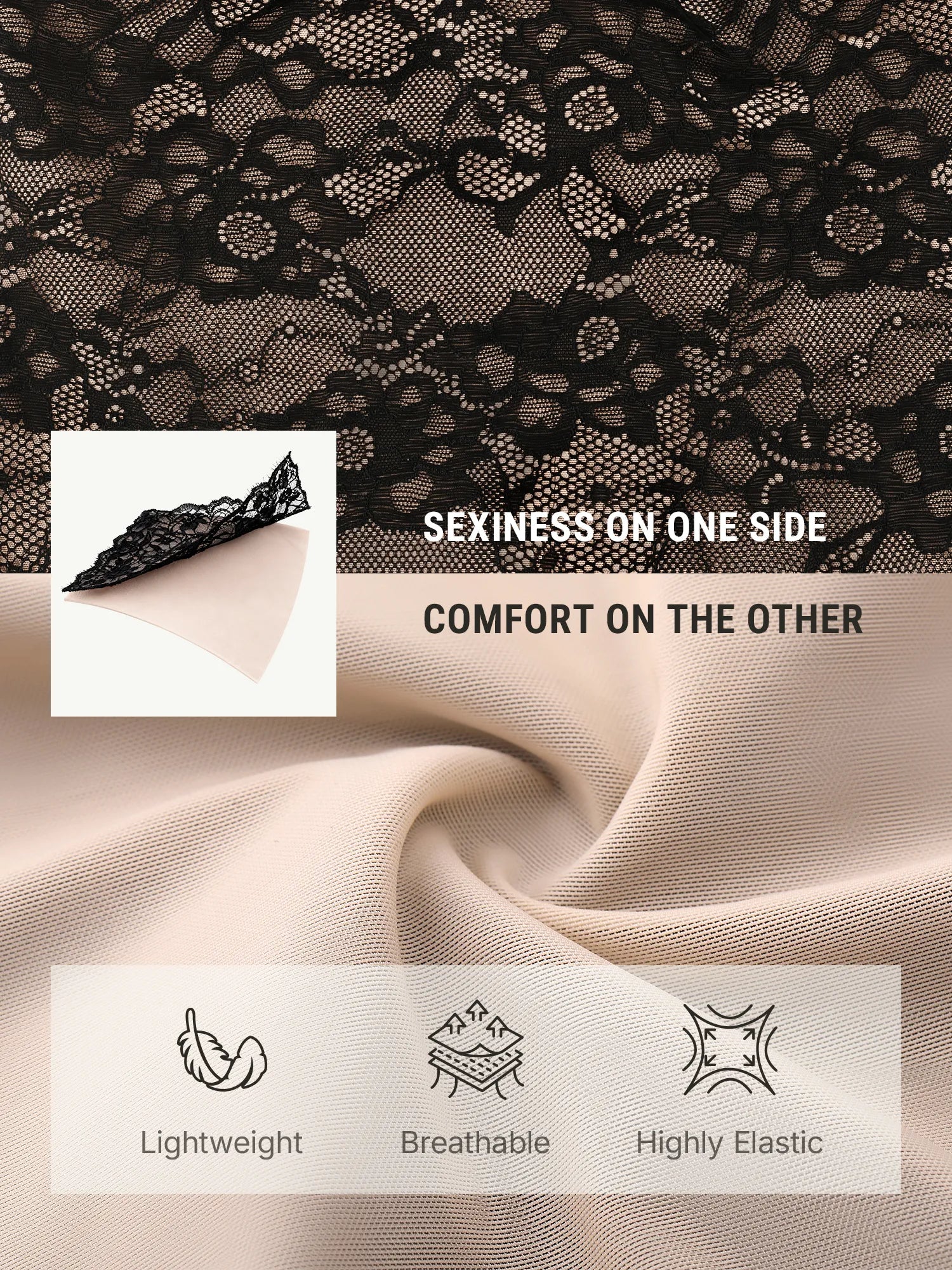 MyCurve Lace V Neck Full Bodysuit