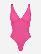 MyCurve Deep V Neck Tummy Control Shapewear Bodysuit