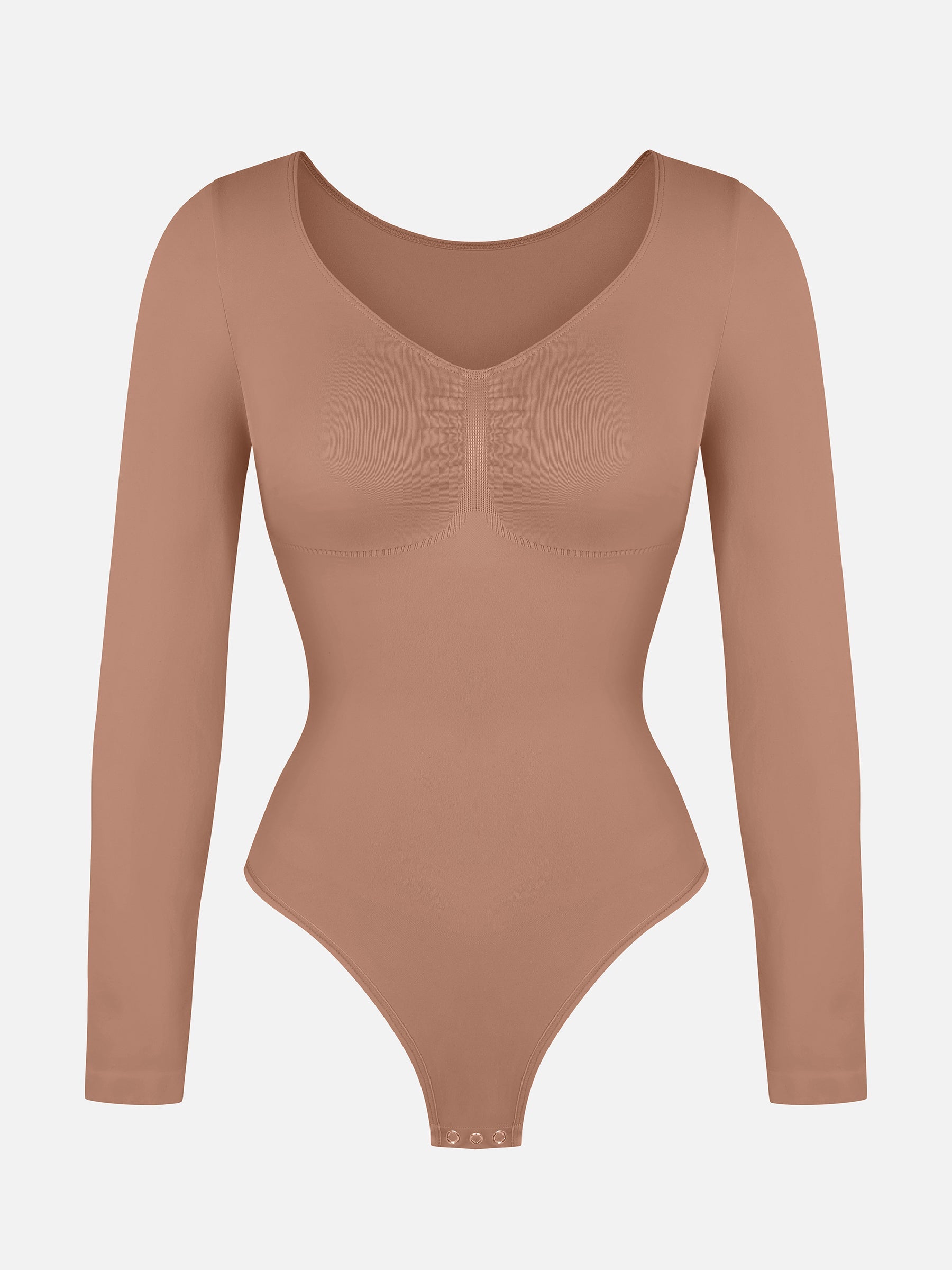 MyCurve Seamless Long Sleeve Tummy Control Thong Bodysuit