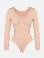 MyCurve Seamless Long Sleeve Tummy Control Thong Bodysuit