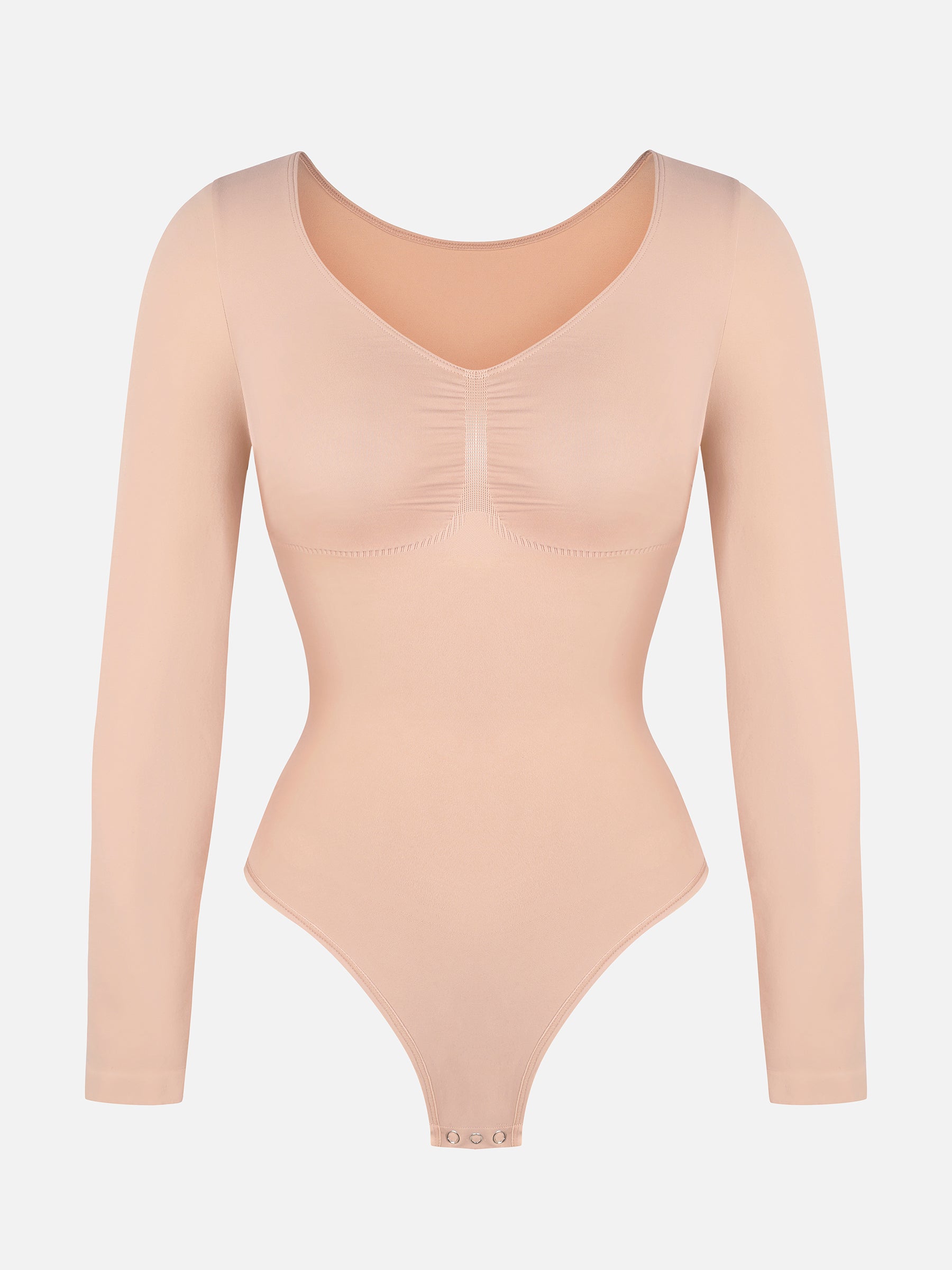 MyCurve Seamless Long Sleeve Tummy Control Thong Bodysuit