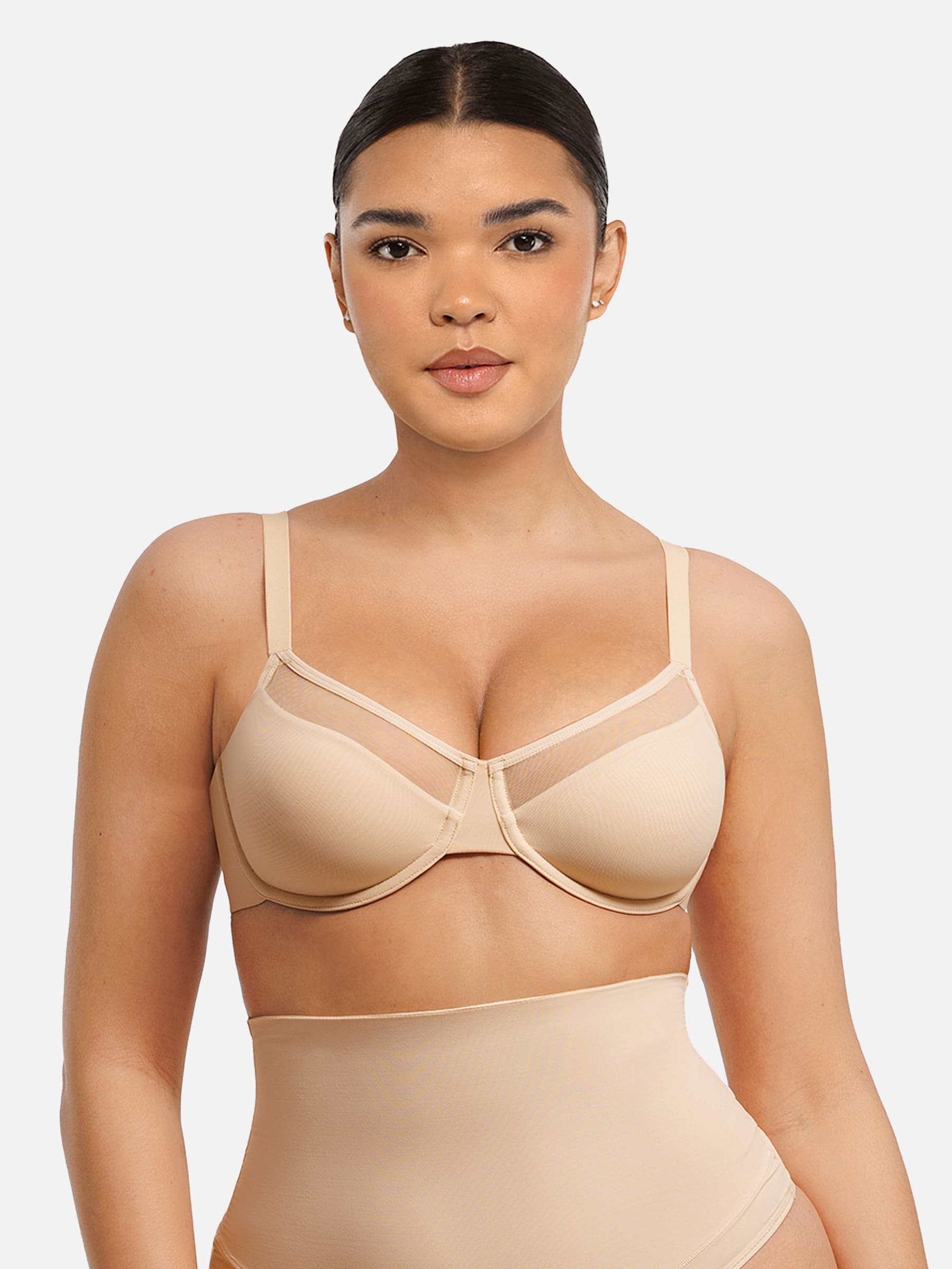 MyCurve Sheer Mesh Full Coverage Unpadded Underwire Bra