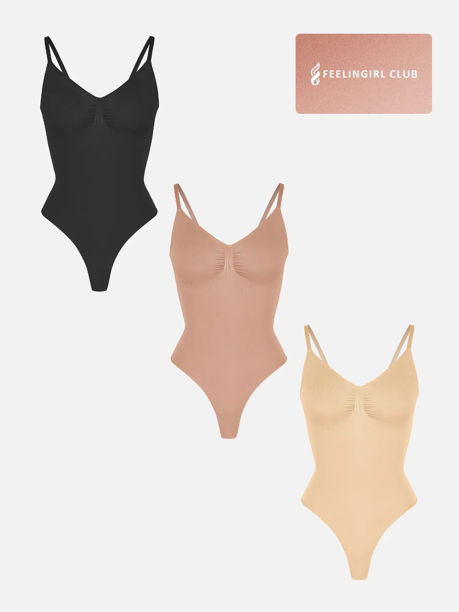MyCurve 3-Pack Tummy Control Seamless Bodysuit Bundle