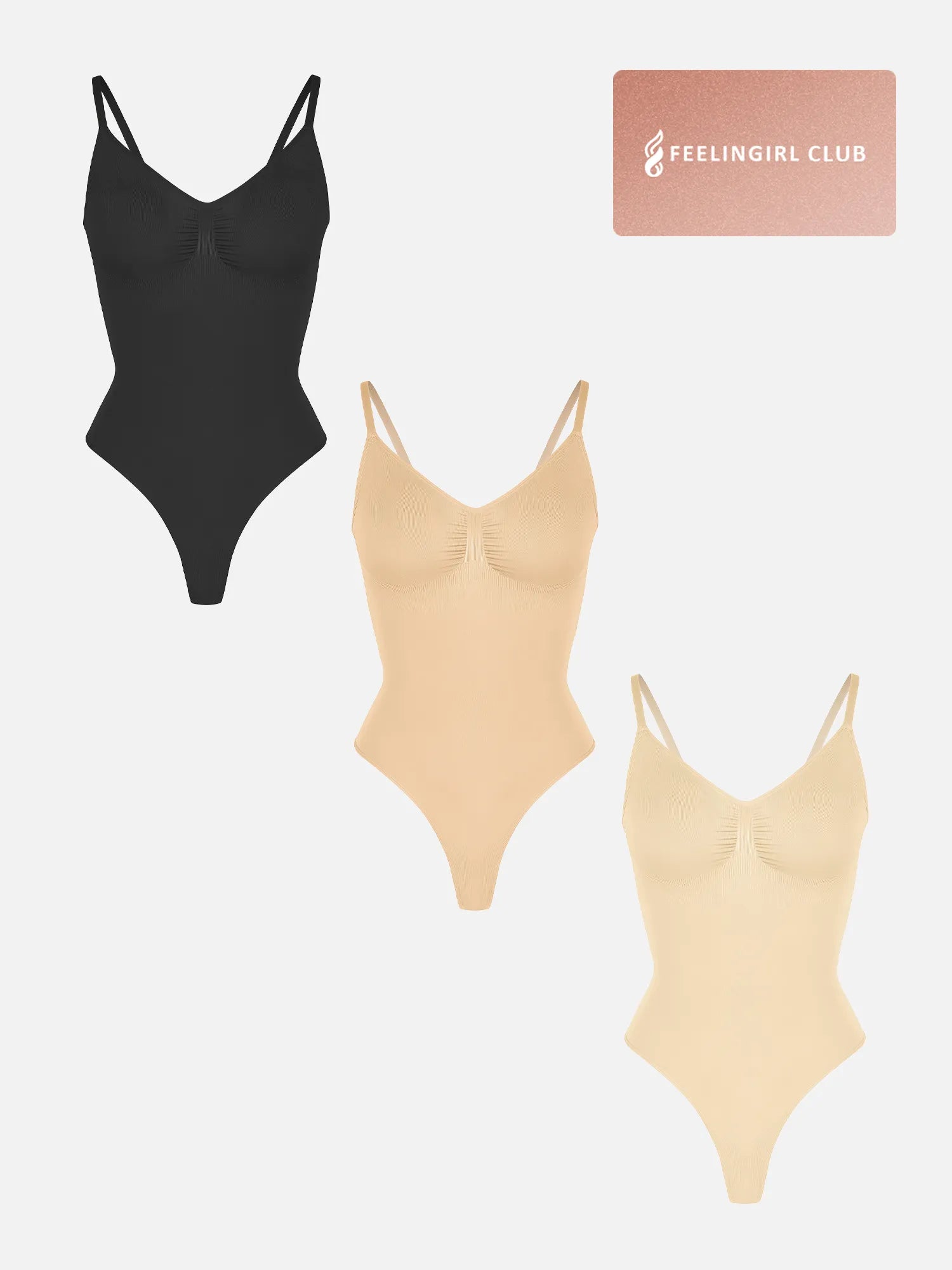 MyCurve 3-Pack Tummy Control Seamless Bodysuit Bundle