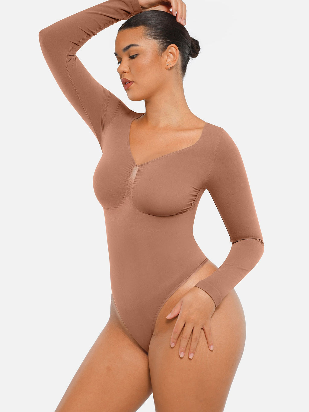 MyCurve Seamless Long Sleeve Tummy Control Thong Bodysuit