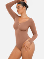 MyCurve Seamless Long Sleeve Tummy Control Thong Bodysuit
