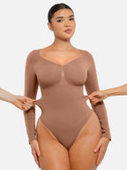 MyCurve Seamless Long Sleeve Tummy Control Thong Bodysuit