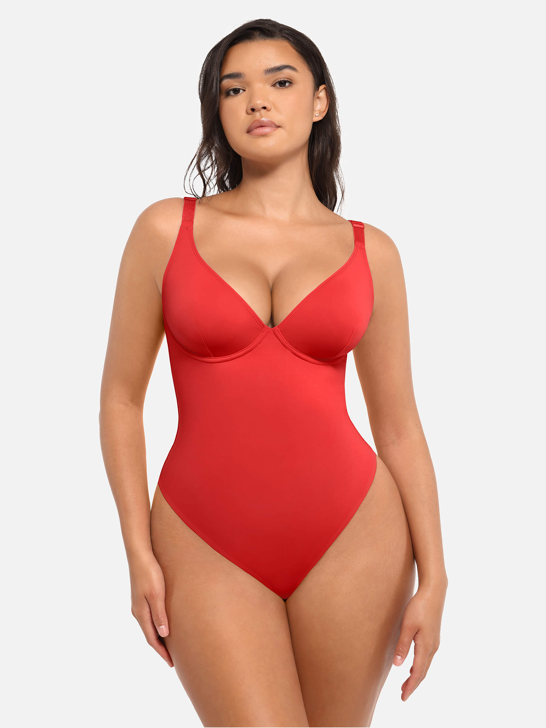 MyCurve Deep V Neck Tummy Control Shapewear Bodysuit