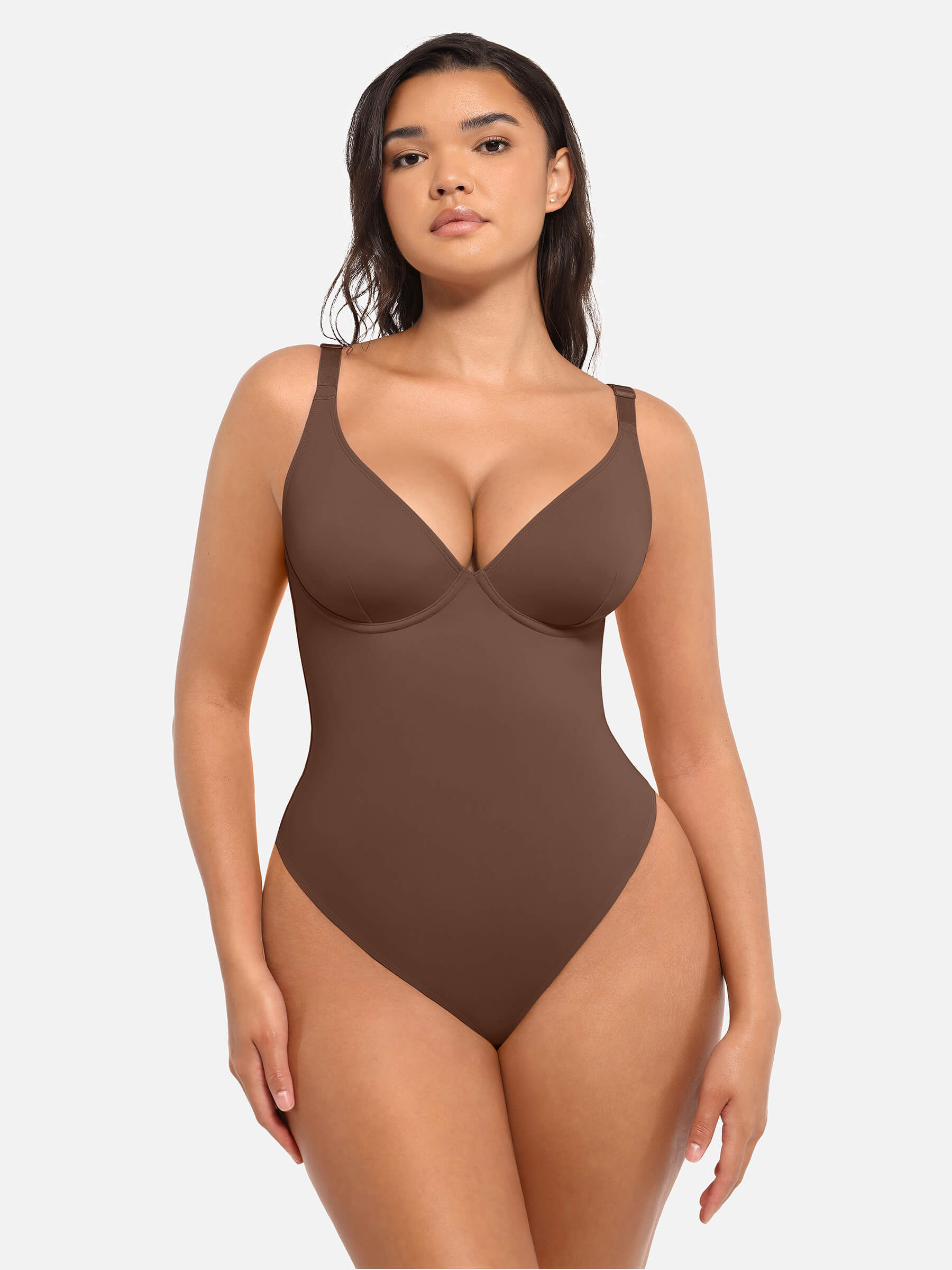 MyCurve Deep V Neck Tummy Control Shapewear Bodysuit
