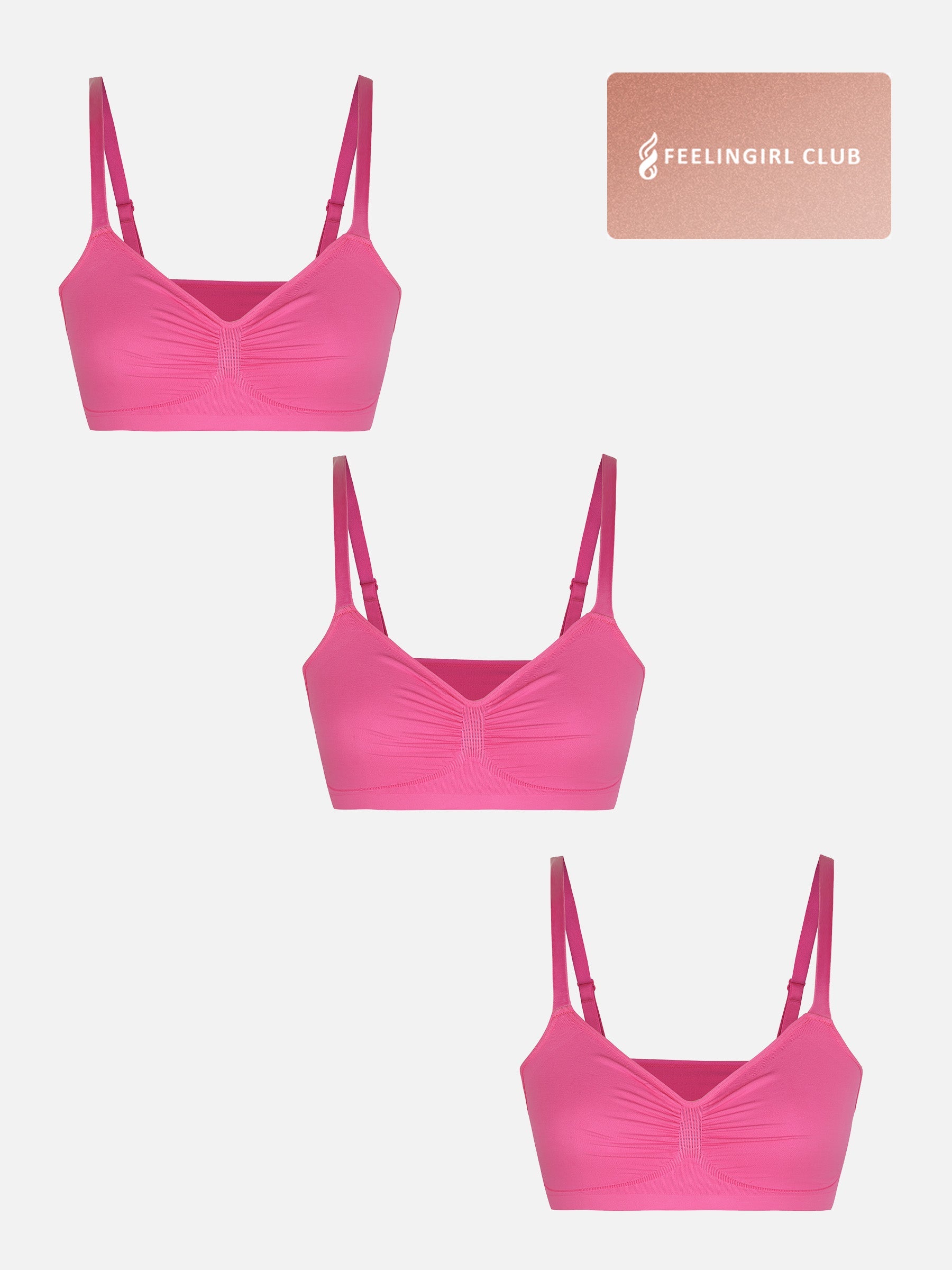 MyCurve 3-Pack Seamless Smooth Wireless Bra Bundle