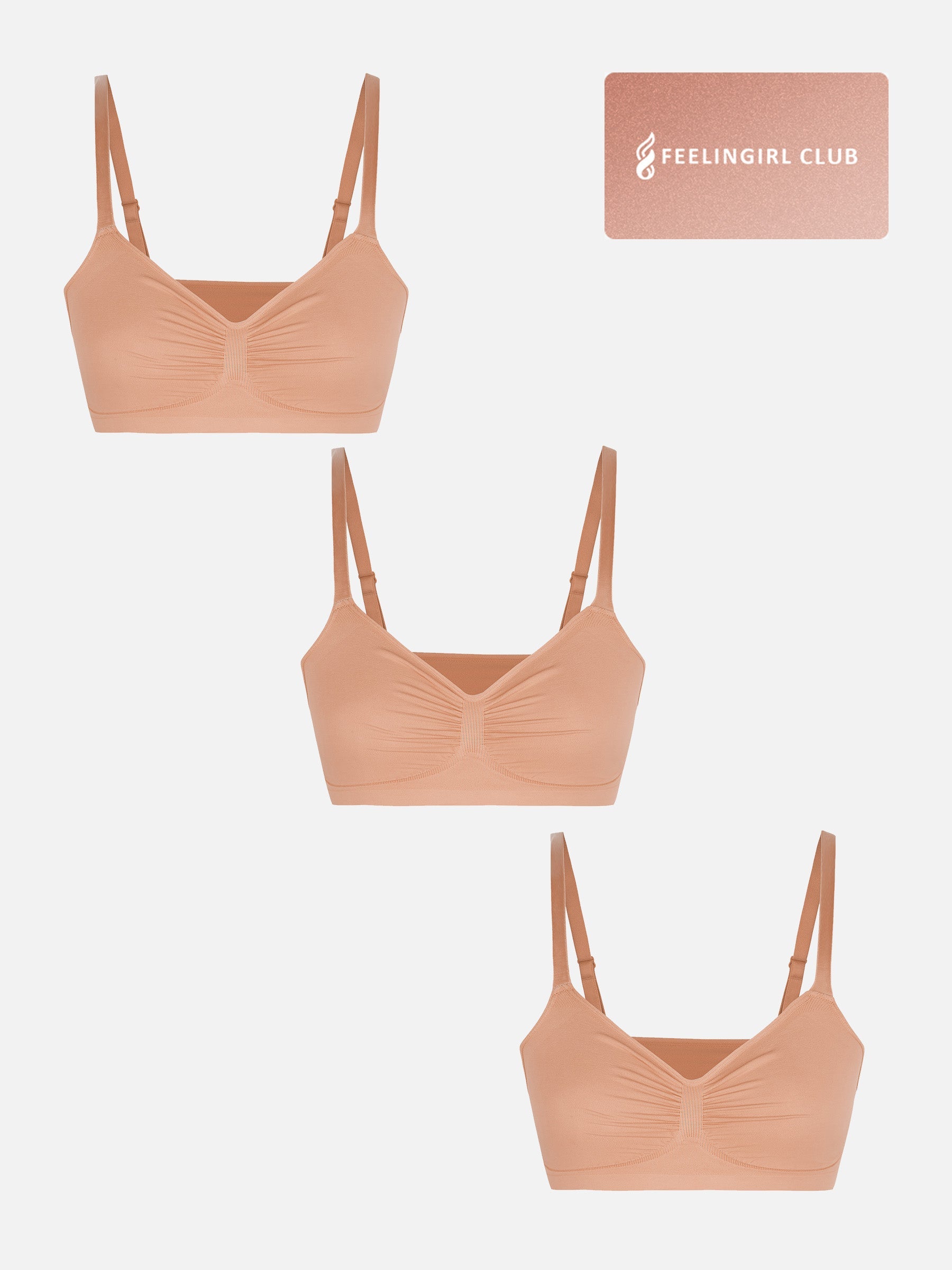 MyCurve 3-Pack Smooth Seamless Wireless Bra Bundle
