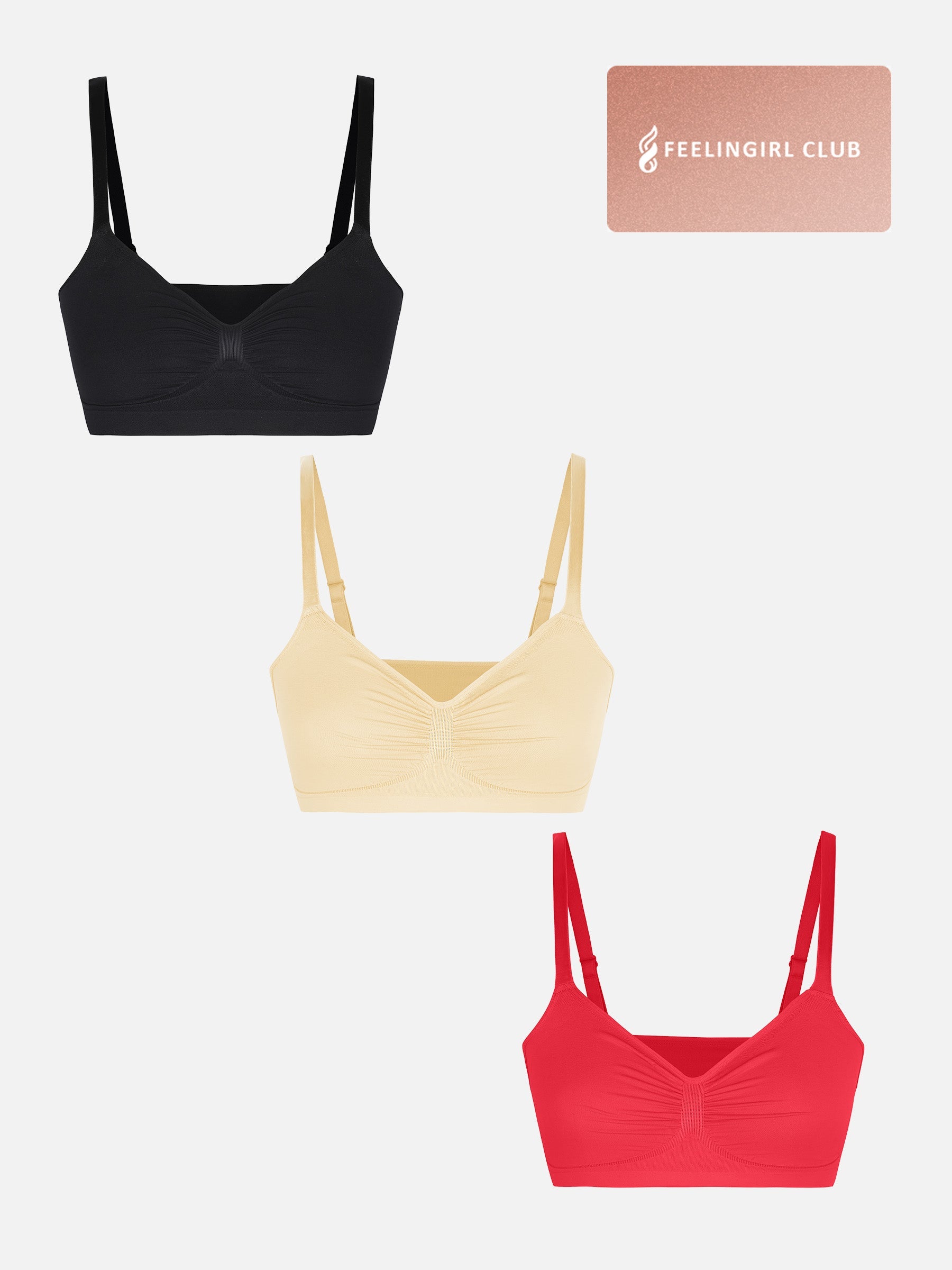 MyCurve 3-Pack Seamless Smooth Wireless Bra Bundle