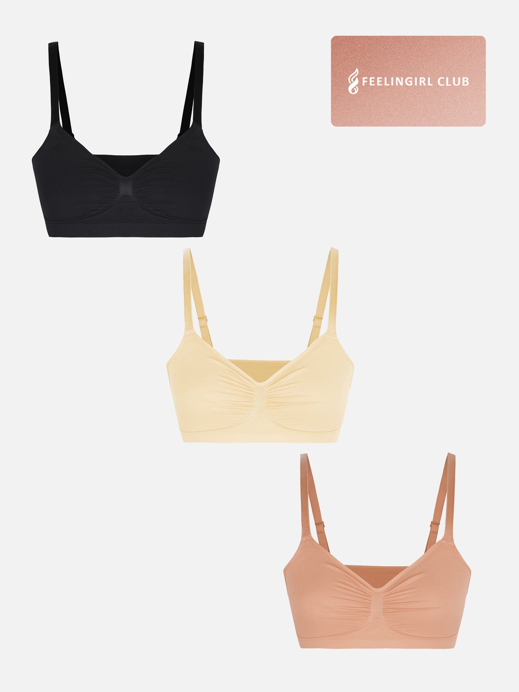 MyCurve 3-Pack Smooth Seamless Wireless Bra Bundle