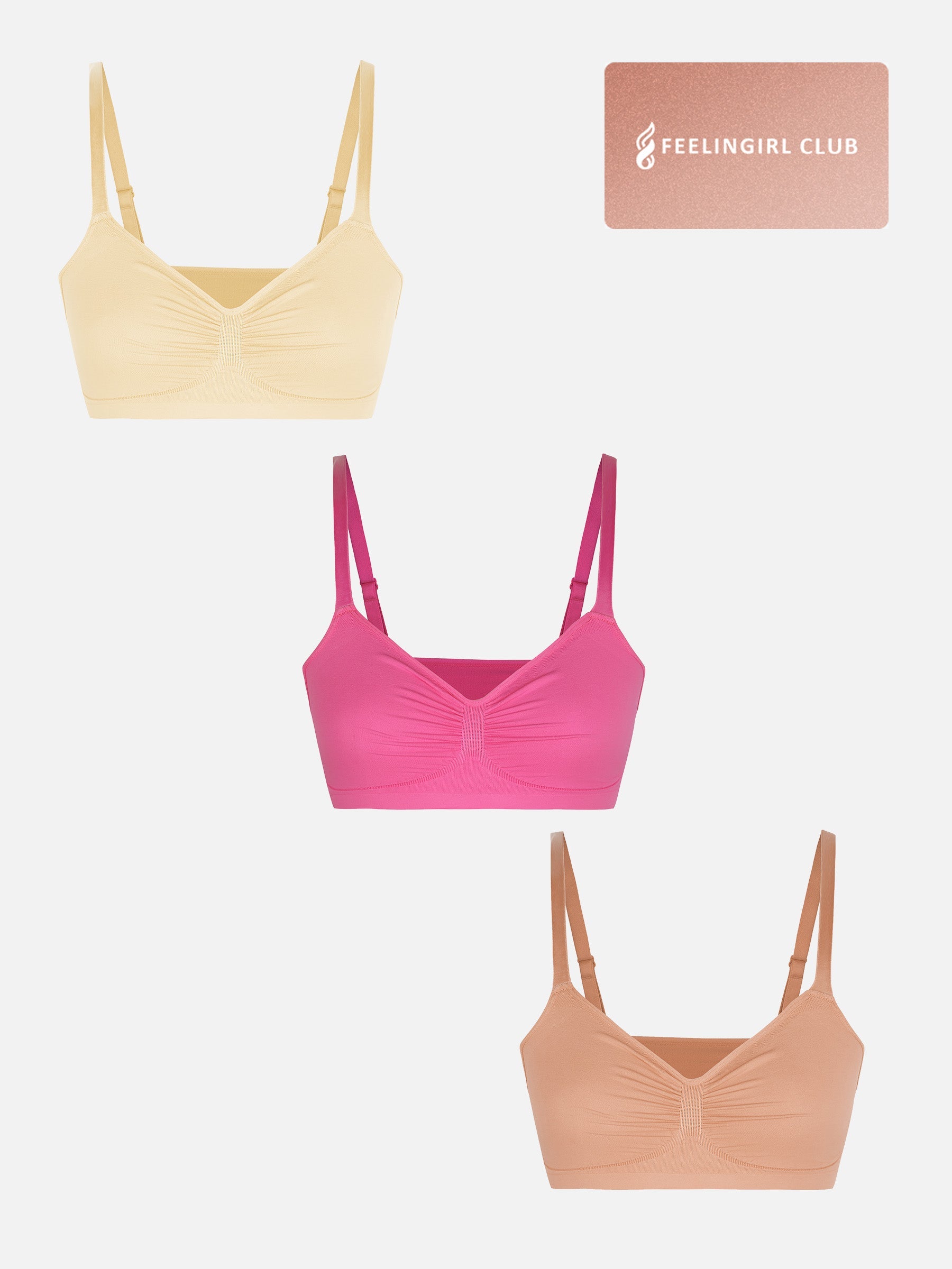 MyCurve 3-Pack Smooth Seamless Wireless Bra Bundle