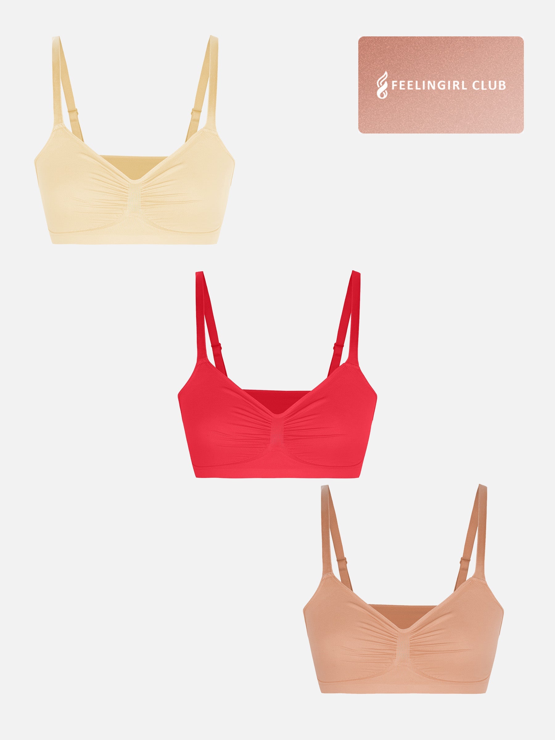 MyCurve 3-Pack Smooth Seamless Wireless Bra Bundle