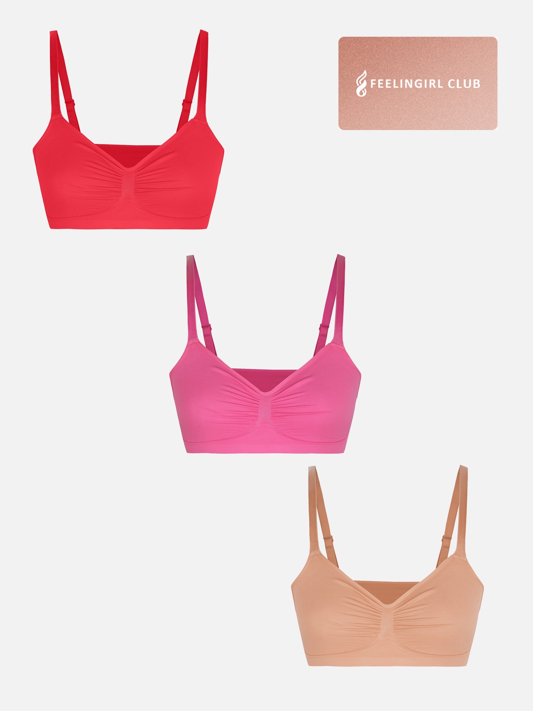 MyCurve 3-Pack Seamless Smooth Wireless Bra Bundle