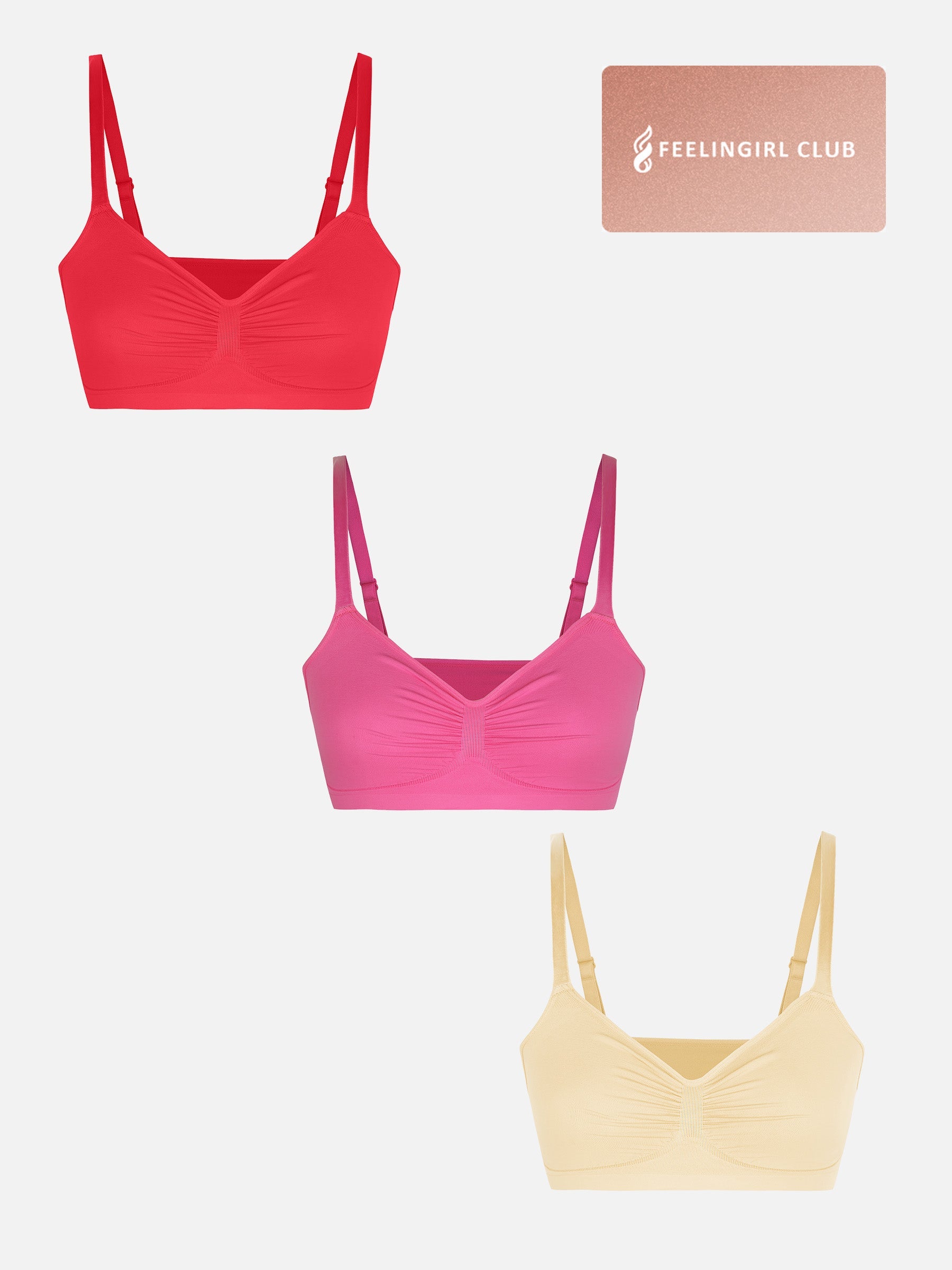 MyCurve 3-Pack Seamless Smooth Wireless Bra Bundle