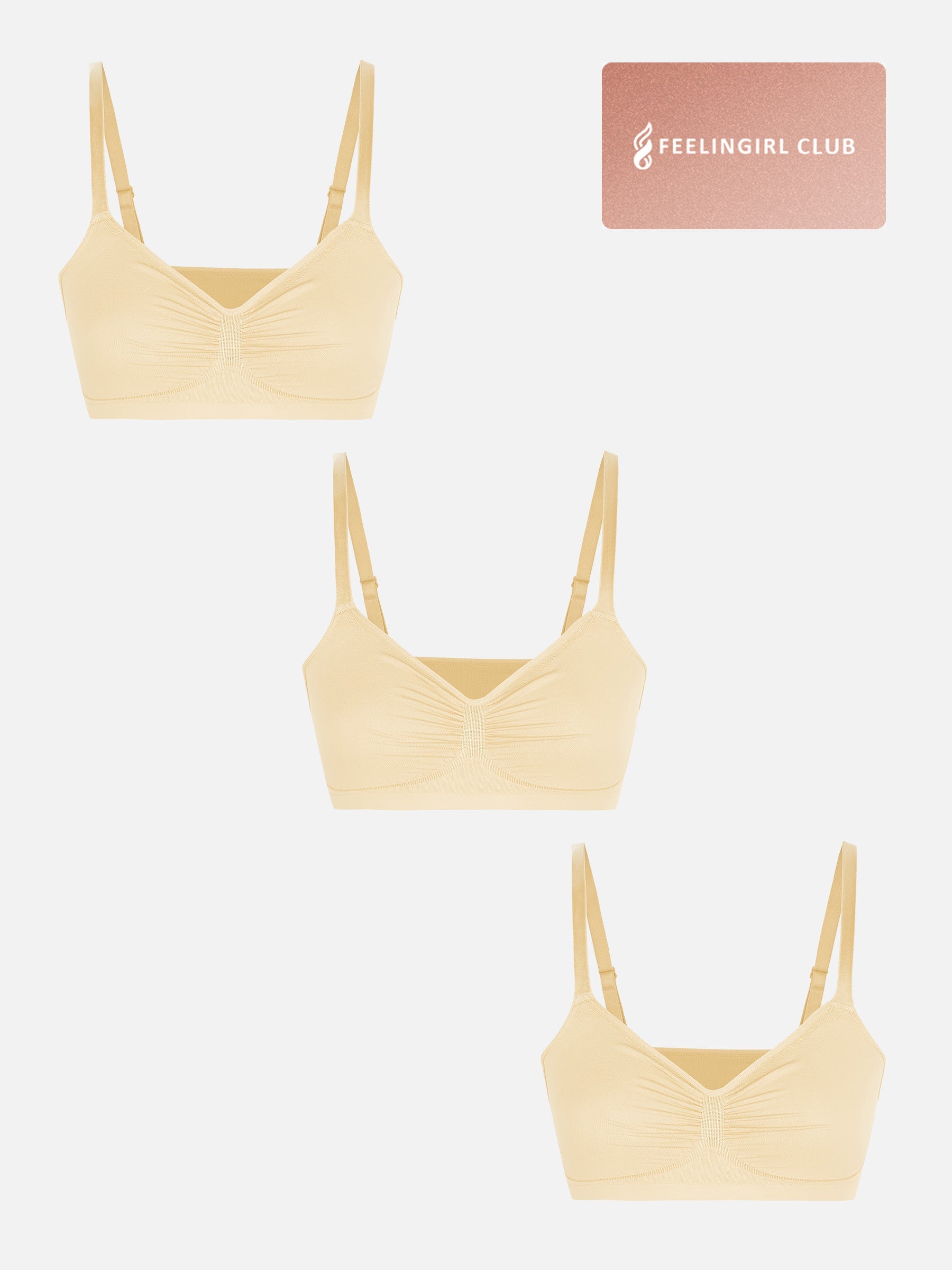 MyCurve 3-Pack Seamless Smooth Wireless Bra Bundle