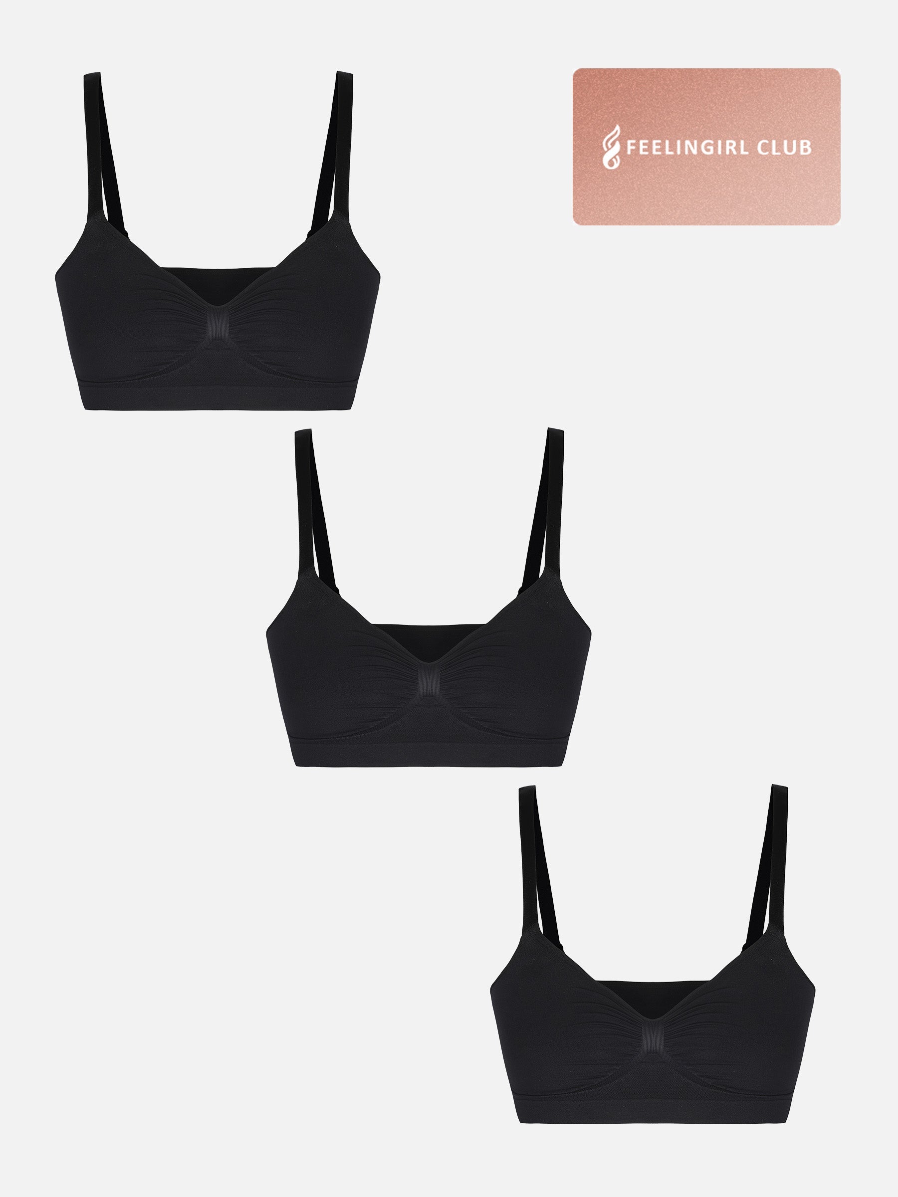 MyCurve 3-Pack Seamless Smooth Wireless Bra Bundle