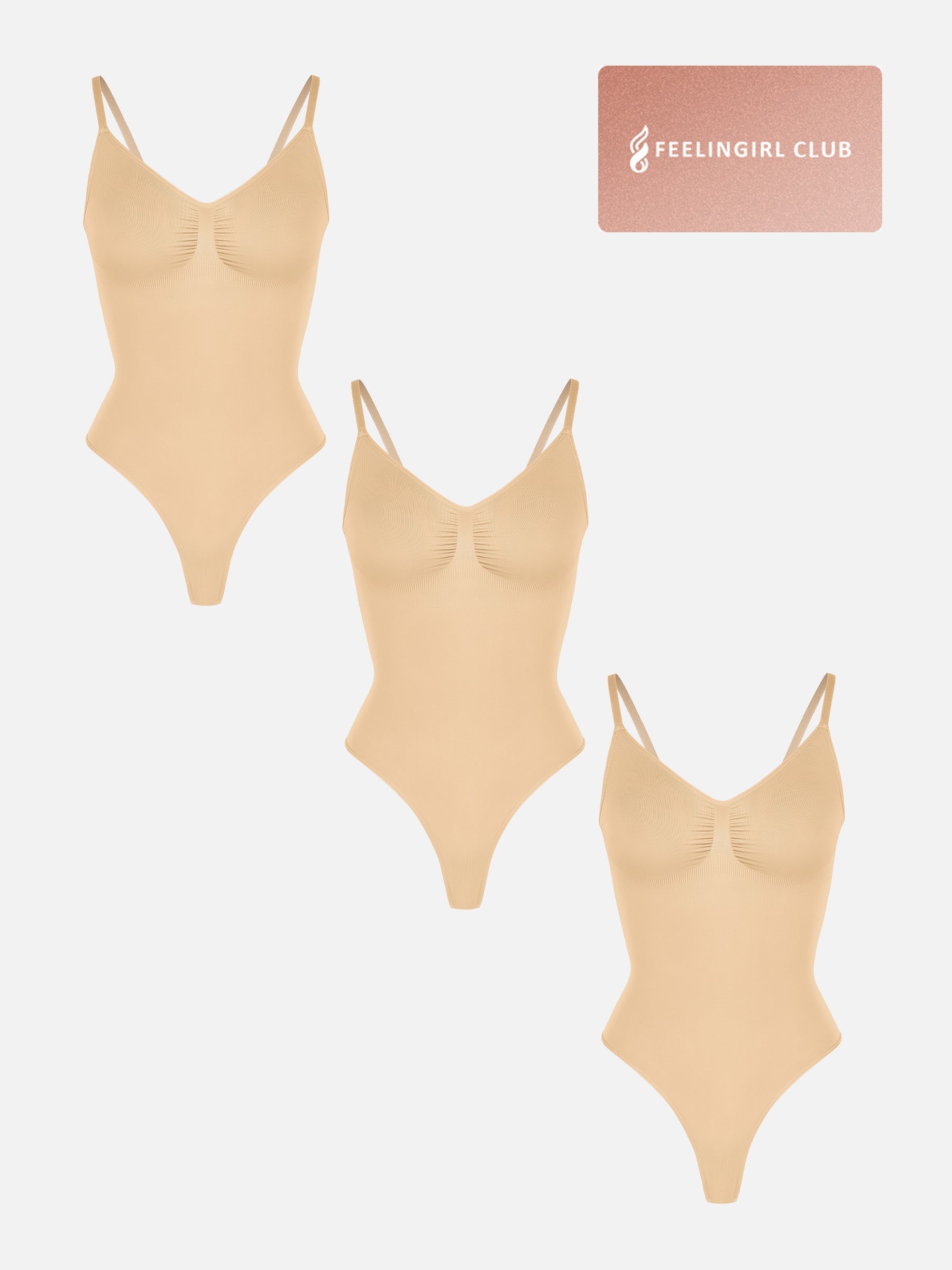 MyCurve 3-Pack Tummy Control Seamless Bodysuit Bundle