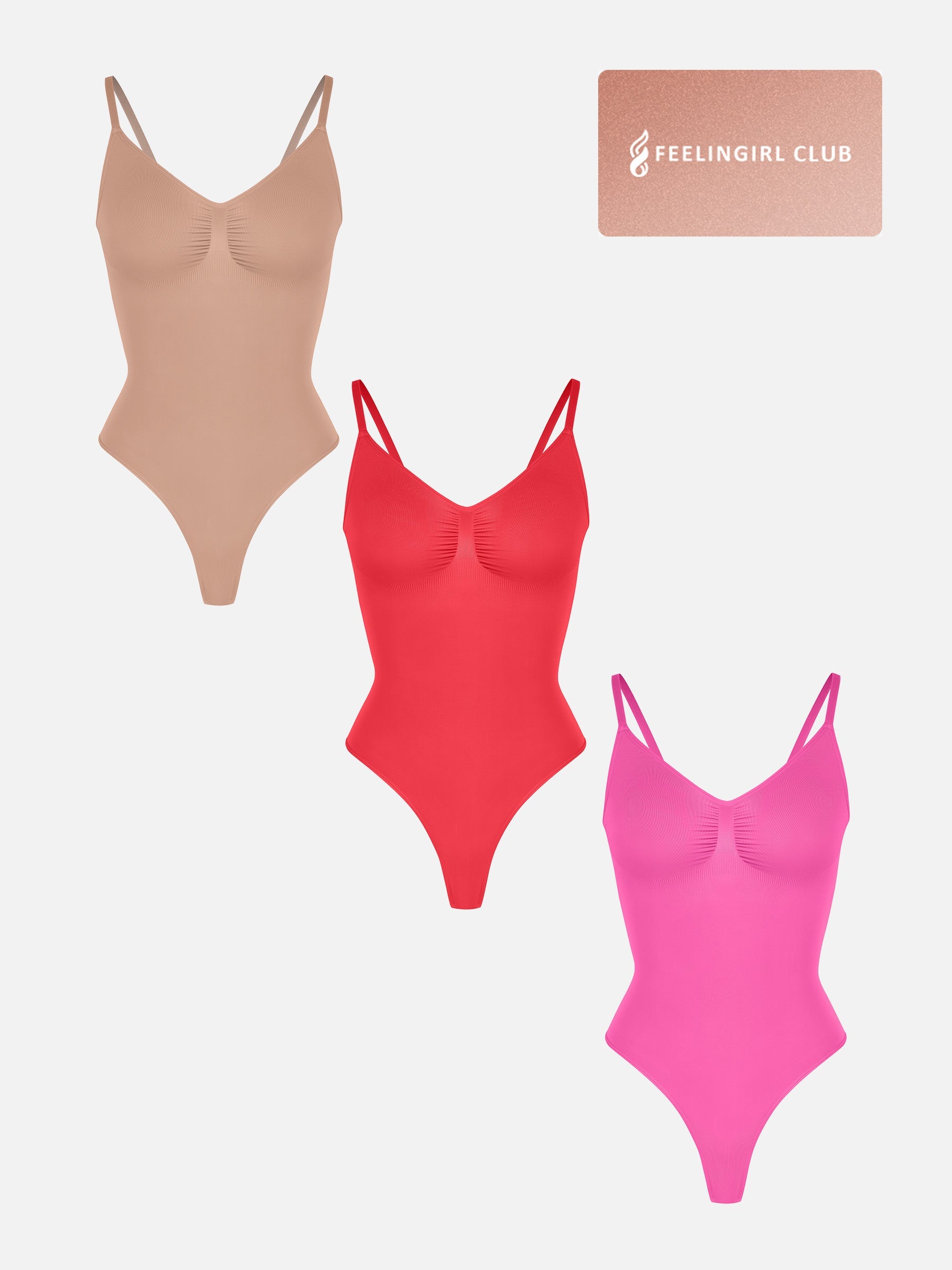 MyCurve 3-Pack Tummy Control Seamless Bodysuit Bundle