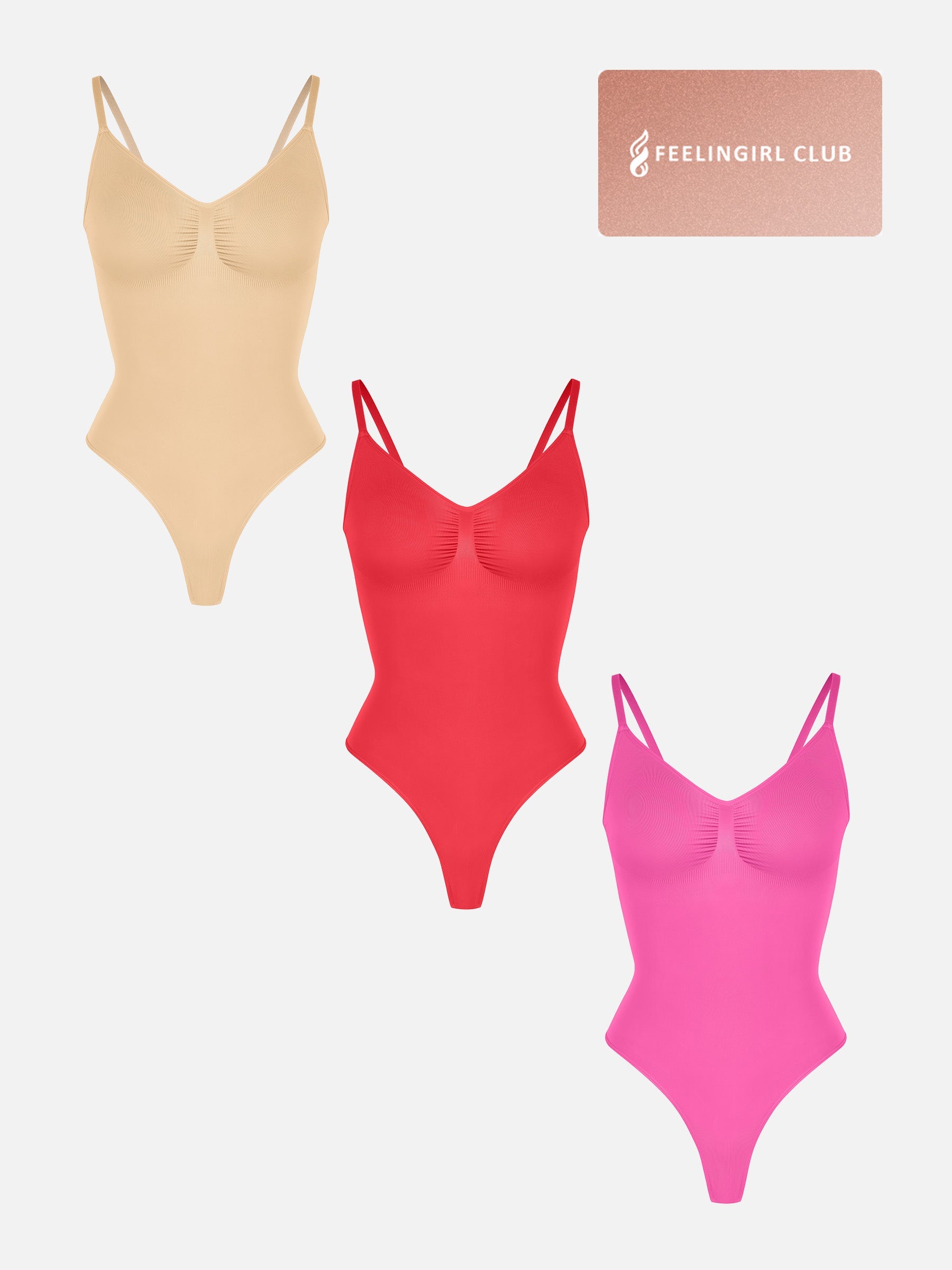 MyCurve 3-Pack Tummy Control Seamless Bodysuit Bundle