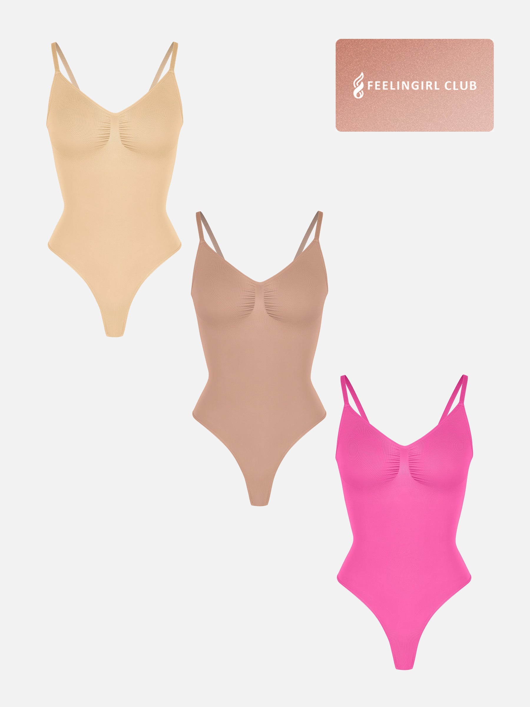 MyCurve 3-Pack Tummy Control Seamless Bodysuit Bundle