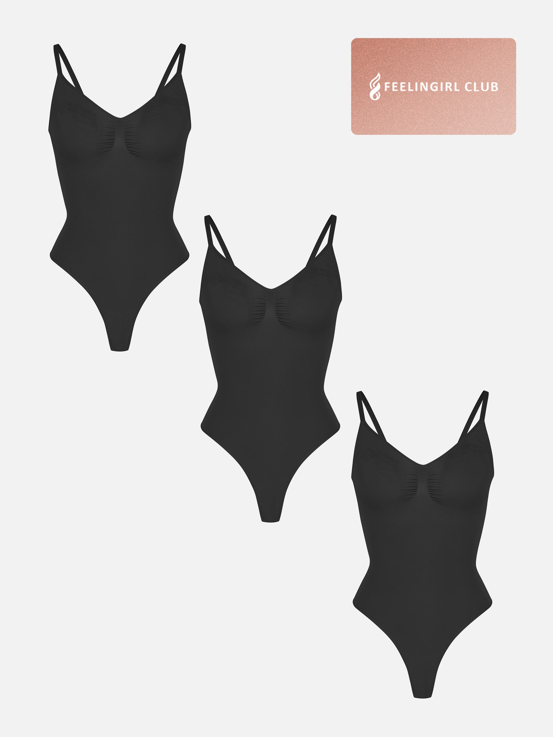 MyCurve 3-Pack Tummy Control Seamless Bodysuit Bundle