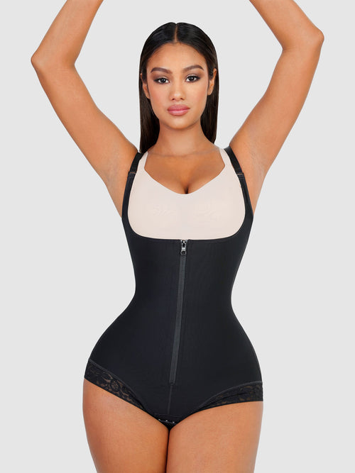 Body gainant MyCurve à décolleté plongeant en U, fermeture éclair devant, ajustable