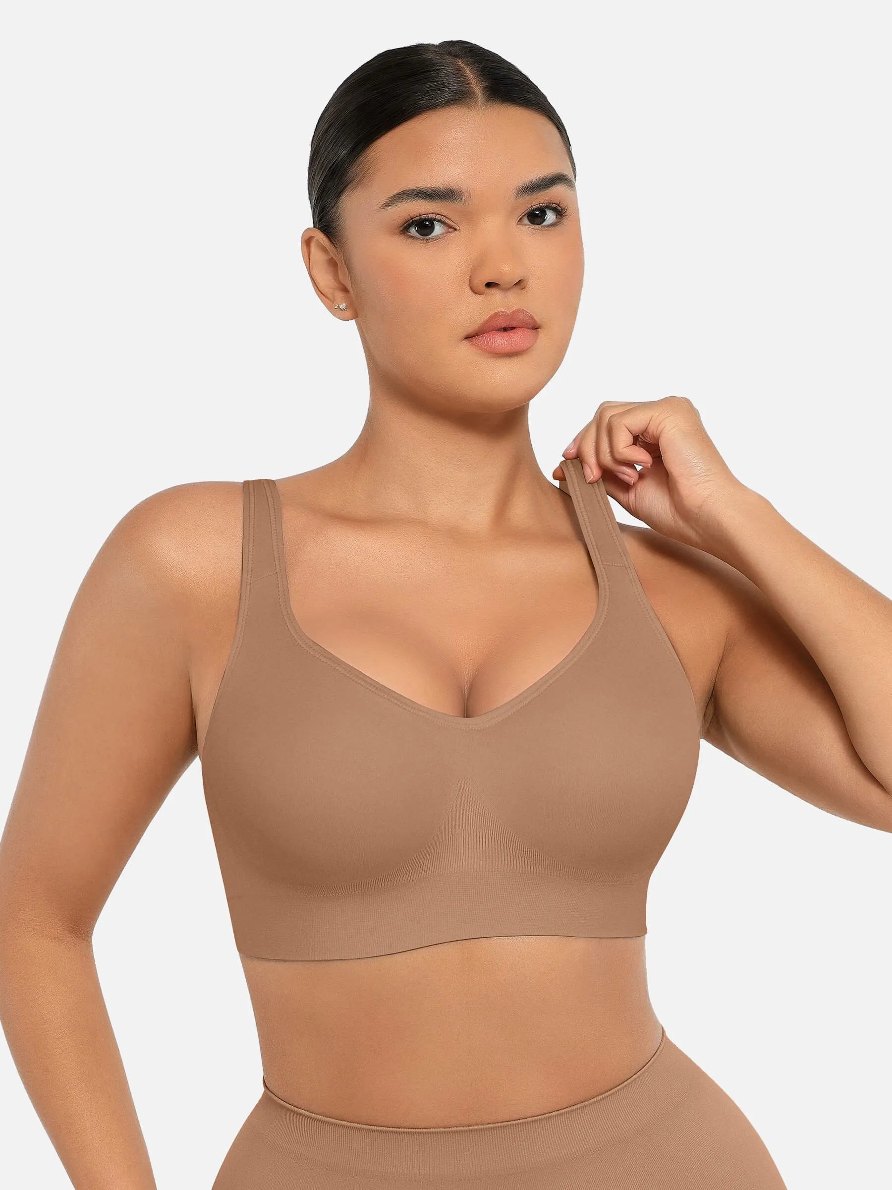 MyCurve Built-in Soft Cups Full Coverage Wireless Bra