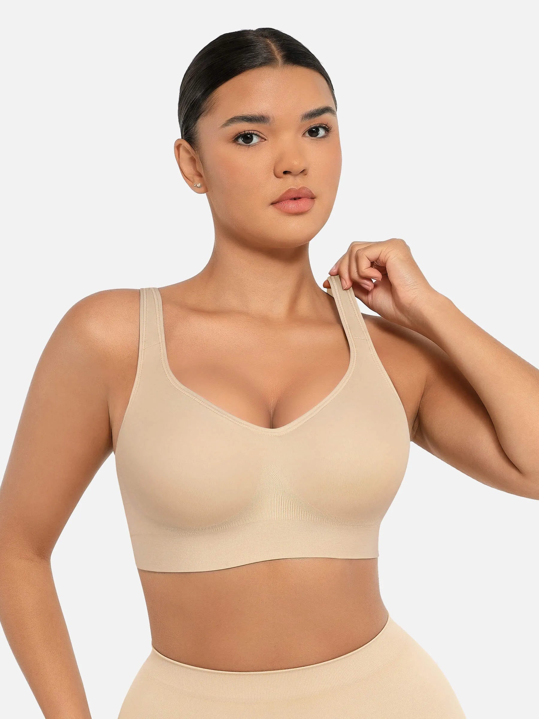 MyCurve Built-in Soft Cups Full Coverage Wireless Bra
