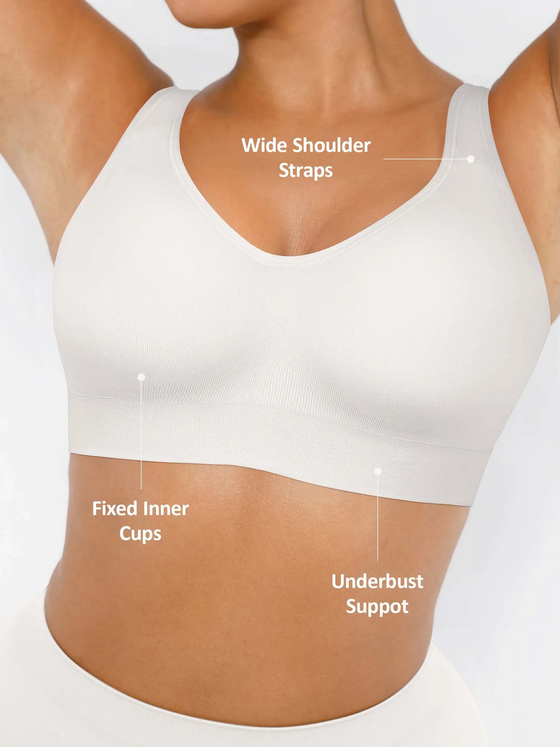 MyCurve Built-in Soft Cups Full Coverage Wireless Bra
