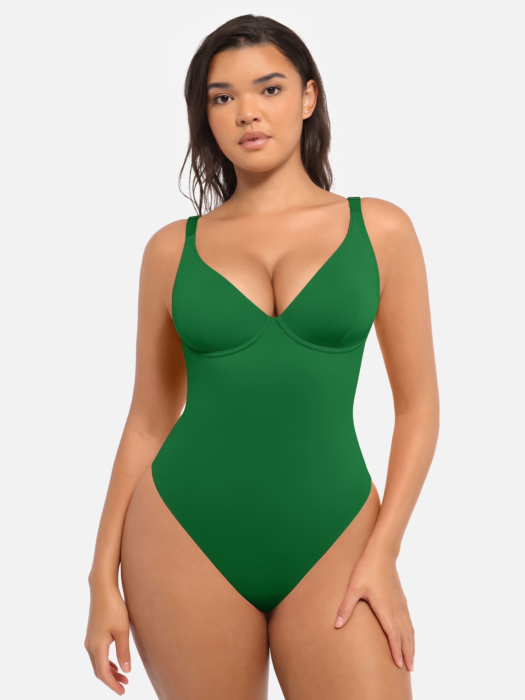 MyCurve Deep V Neck Tummy Control Shapewear Bodysuit