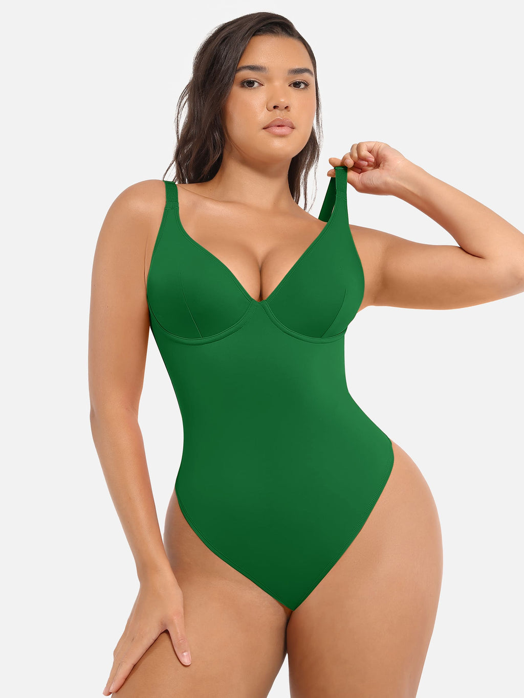 MyCurve Deep V Neck Tummy Control Shapewear Bodysuit