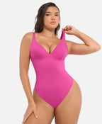 MyCurve Deep V Neck Tummy Control Shapewear Bodysuit