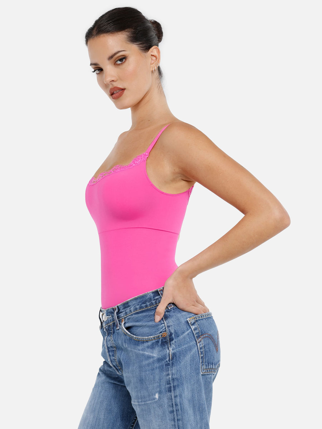 MyCurve Lace Tight-Fit Seamless Thong Shapewear Bodysuit