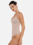 MyCurve Lace Tight-Fit Seamless Thong Shapewear Bodysuit