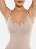 MyCurve Lace Tight-Fit Seamless Thong Shapewear Bodysuit