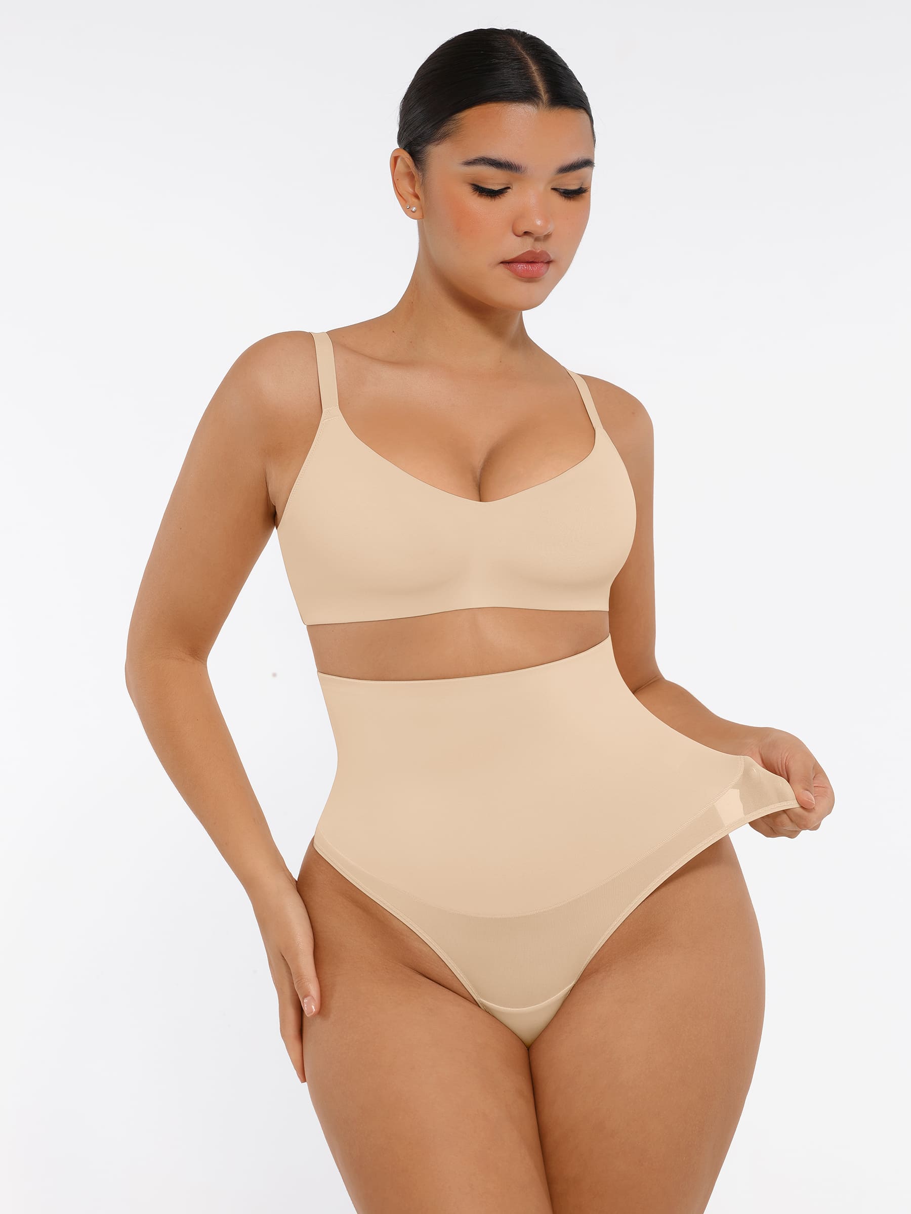 MyCurve Mid-Waisted Thong Tummy Control Shaper Panties