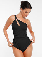 Traje de baño MyCurve de un solo hombro con control de abdomen y aberturas