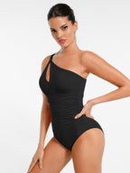 Traje de baño MyCurve de un solo hombro con control de abdomen y aberturas