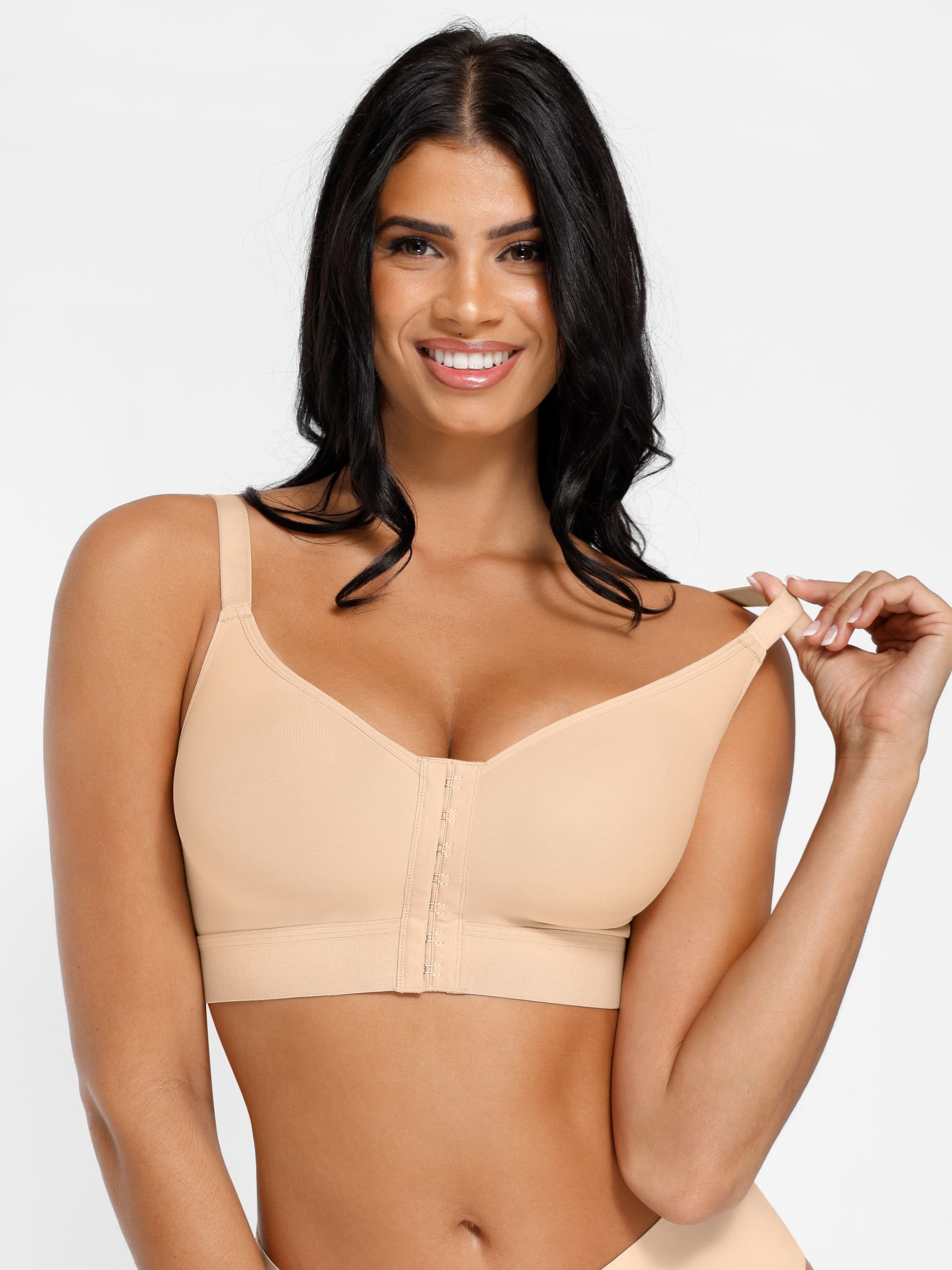 MyCurve Post Surgery Full Coverage Compression Surgical Front Closure Mastectomy Bra