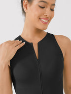 Body acanalado sin costuras MyCurve con cuello redondo y cremallera invisible