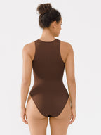 Body acanalado sin costuras MyCurve con cuello redondo y cremallera invisible