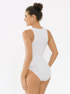 Body acanalado sin costuras MyCurve con cuello redondo y cremallera invisible