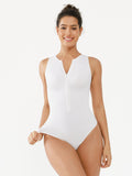 Body acanalado sin costuras MyCurve con cuello redondo y cremallera invisible