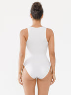 Body acanalado sin costuras MyCurve con cuello redondo y cremallera invisible