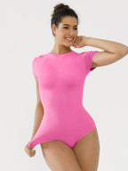 MyCurve Seamless Bodysuit Smooth Soft Fabric Crew Neck Short Sleeve