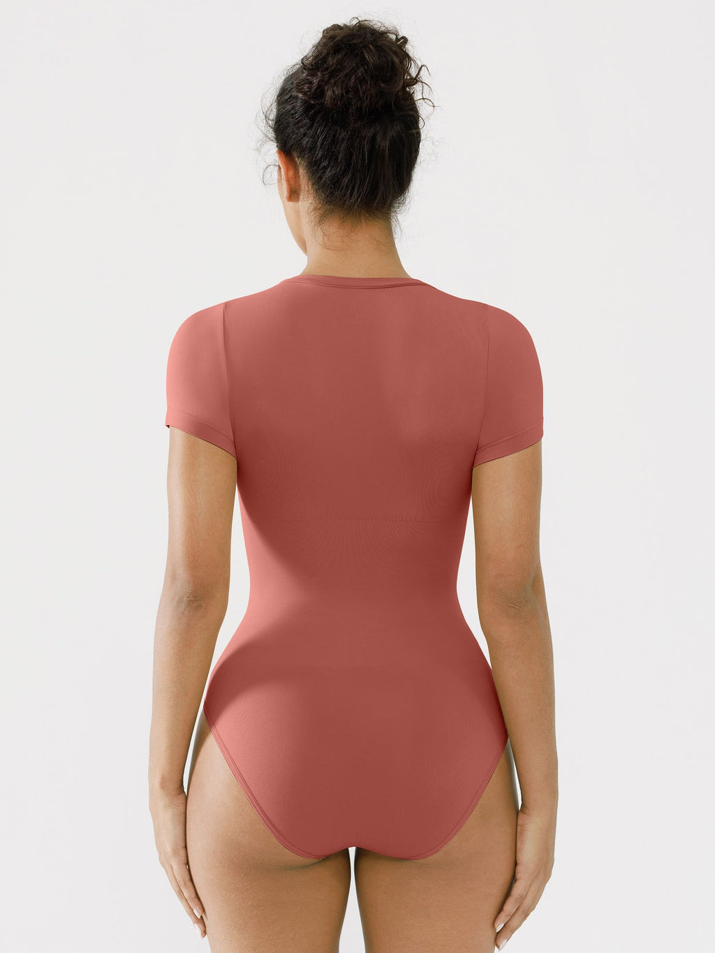 MyCurve Seamless Bodysuit Smooth Soft Fabric Crew Neck Short Sleeve